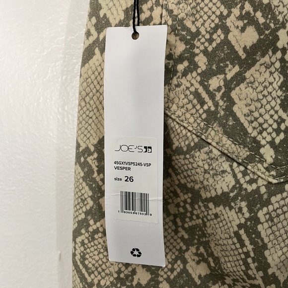 NEW Joe’s Jeans Lara Mid Rise Cigarette Vesper Snakeskin Print Size 26 - Picture 7 of 8